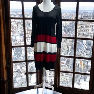 New Studio 1 Women's 3/4 Sleeve Striped Sweater Dress. NWT